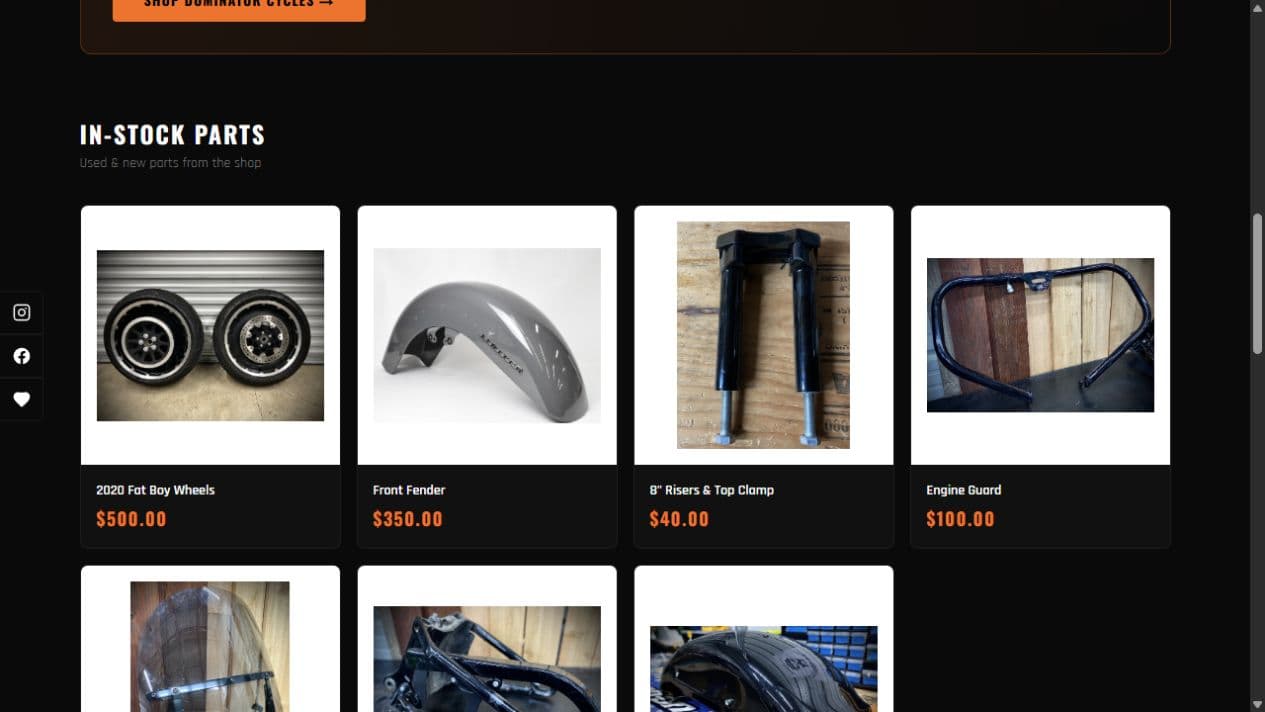 Ward Customs — Parts browsing